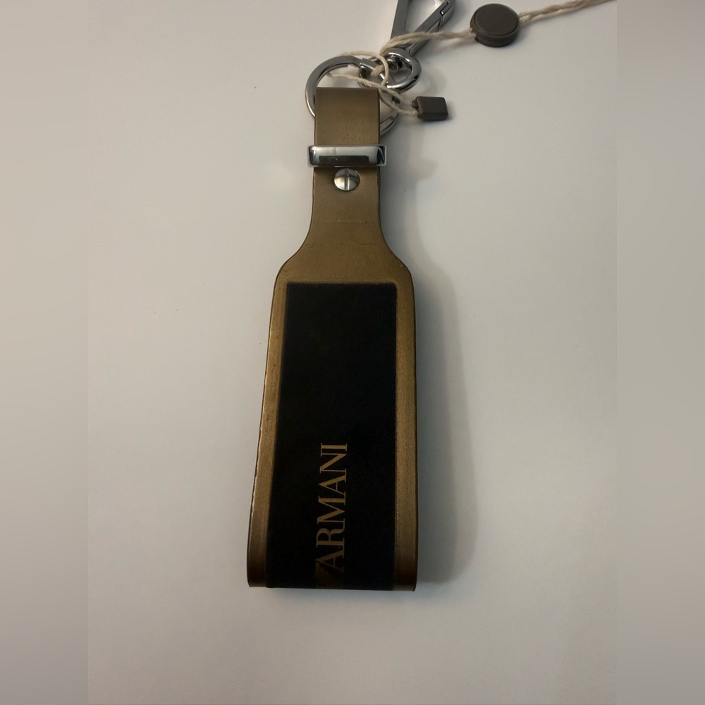 Emporio Armani Black and Gold Key Holder
